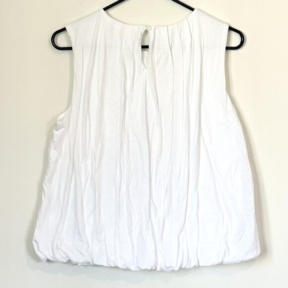 NWT Madewell White Sleeveless Bubble Fashion Top - Small - Picture 7 of 16